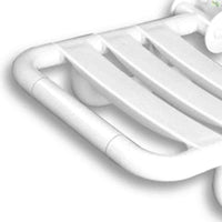 Sedile ribaltabile per doccia con doghe bianche