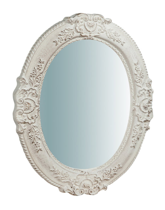 Biscottini Specchiera da parete verticale/orizzontale in legno finitura bianco anticato L40xPR2,5xH32 cm Made in Italy