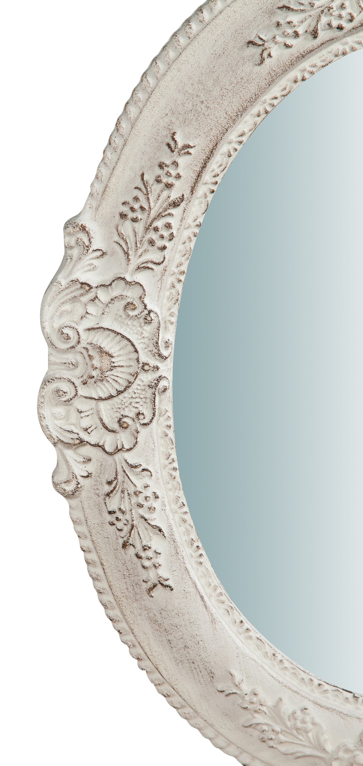 Biscottini Specchiera da parete verticale/orizzontale in legno finitura bianco anticato L40xPR2,5xH32 cm Made in Italy