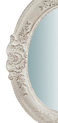 Biscottini Specchiera da parete verticale/orizzontale in legno finitura bianco anticato L40xPR2,5xH32 cm Made in Italy