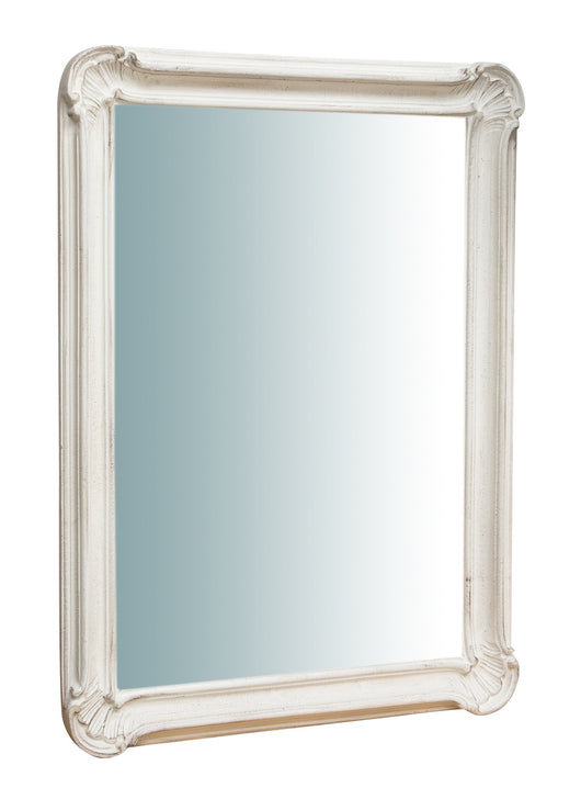 Biscottini SPECCHIERA DA PARETE VERTICALE/ORIZZONTALE IN LEGNO FINITURA BIANCO ANTICATO L64XPR5XH89 CM MADE IN ITALY