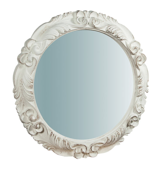 Biscottini Specchiera da parete verticale/orizzontale in legno finitura bianco anticato L66xPR5xH66 cm Made in Italy