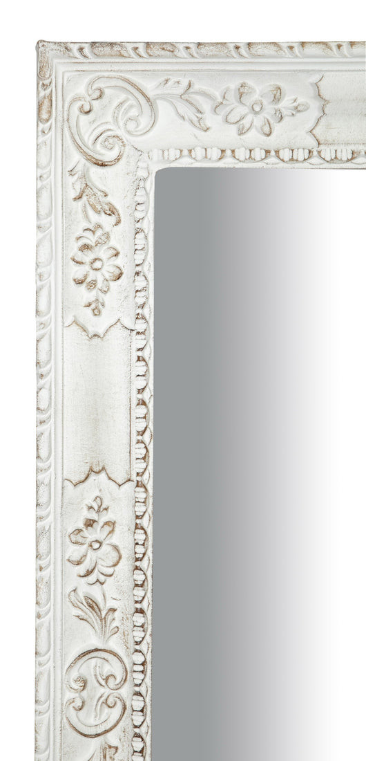 Biscottini SPECCHIERA DA PARETE VERTICALE/ORIZZONTALE IN LEGNO FINITURA BIANCO ANTICATO RETTANGOLARE MADE IN ITALY