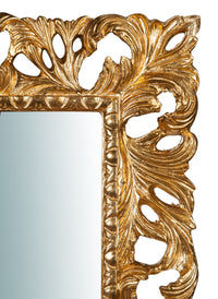 Biscottini Specchiera da parete verticale/orizzontale in legno finitura foglia oro anticato L82xPR6xH101 cm Made in Italy