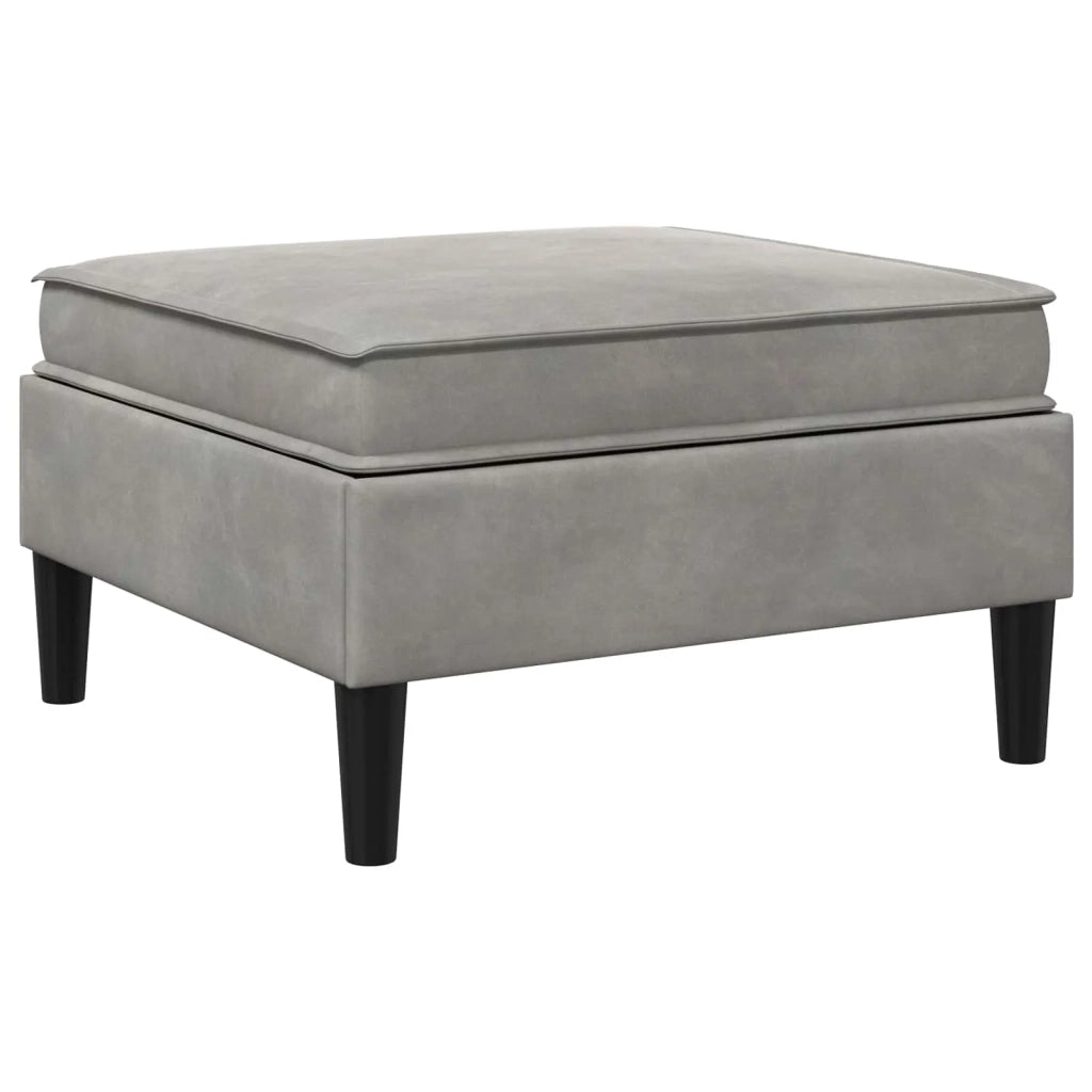 Pouf con Storage Grigio Chiaro Velluto 42027133