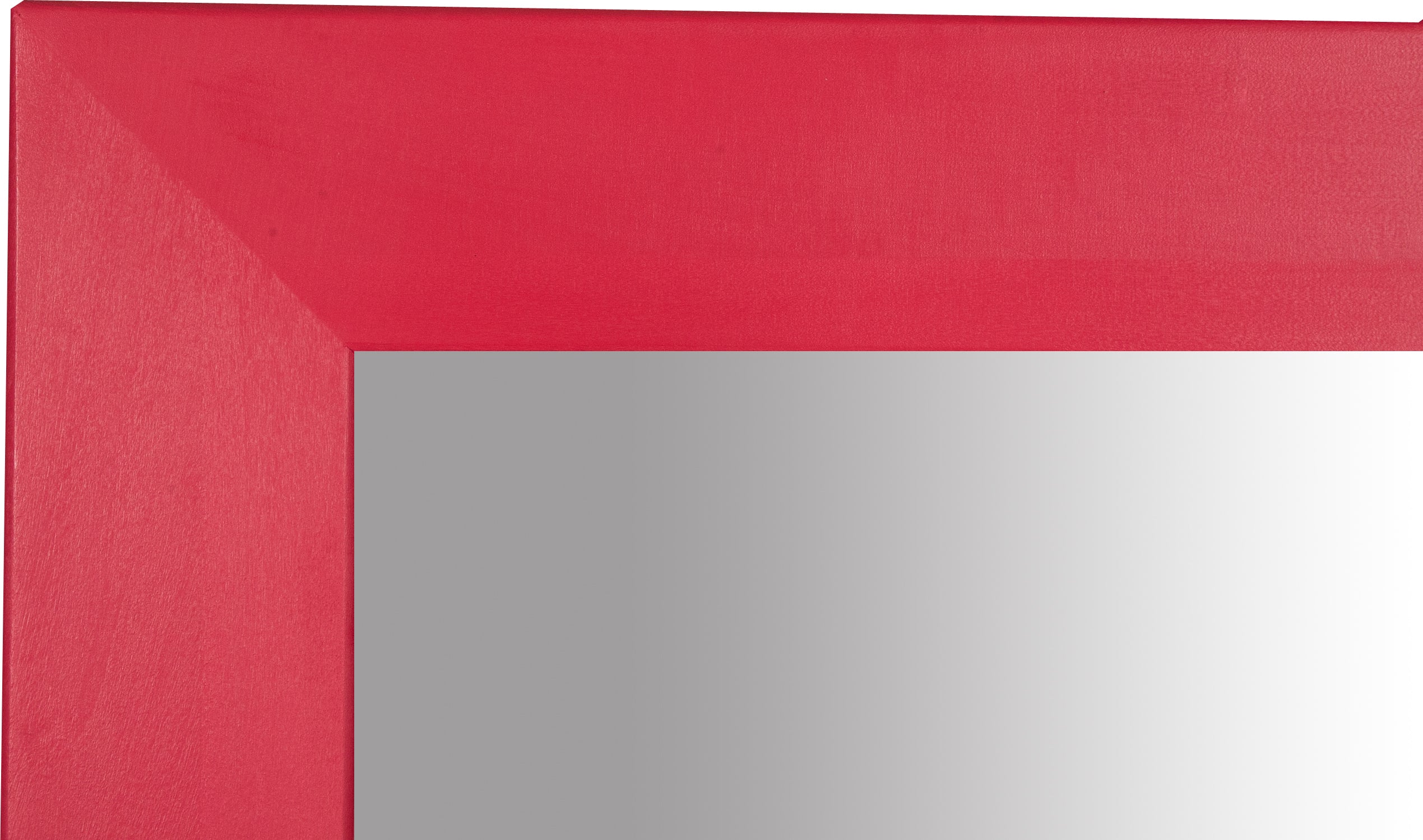 Biscottini Specchiera quadrata a muro in legno massello di tiglio finitura rossa L100xPR3xH100 cm Made in Italy