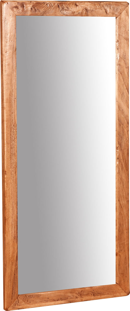 Biscottini Specchiera rettangolare da muro in legno massello di tiglio finitura naturale L37xPR3xH80 cm Made in Italy