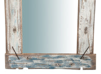 Biscottini Specchio da parete in legno massello L63xPR4xH88 cm. effetto antico dipinto