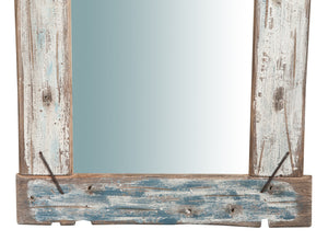 Biscottini Specchio da parete in legno massello L63xPR4xH88 cm. effetto antico dipinto