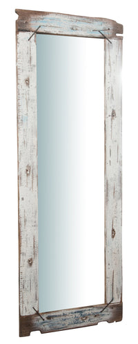 Biscottini Specchio da parete in legno massello L65,5xPR3,5xH180 cm. vecchio riciclato,