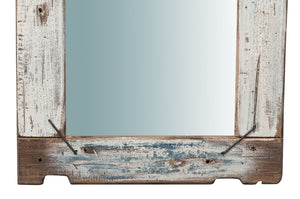 Biscottini Specchio da parete in legno massello L65,5xPR3,5xH180 cm. vecchio riciclato,