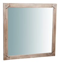 Biscottini Specchio da parete in legno massello RUSTICO QUADRATO effetto antico dipinto