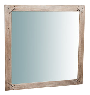 Biscottini Specchio da parete in legno massello RUSTICO QUADRATO effetto antico dipinto