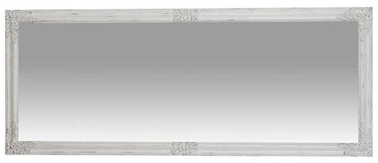 Biscottini Specchio Specchiera da parete e appendere verticale e orizzontale finitura bianco anticato con rifiniture in nero