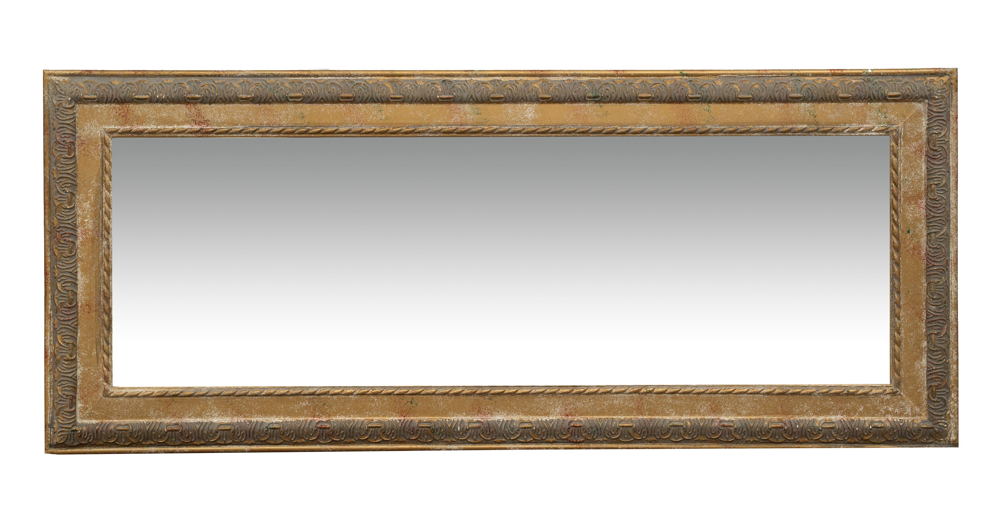 Biscottini Specchio Specchiera da parete e appendere verticale/orizzontale L35xPR2xH82 cm finitura argento anticato