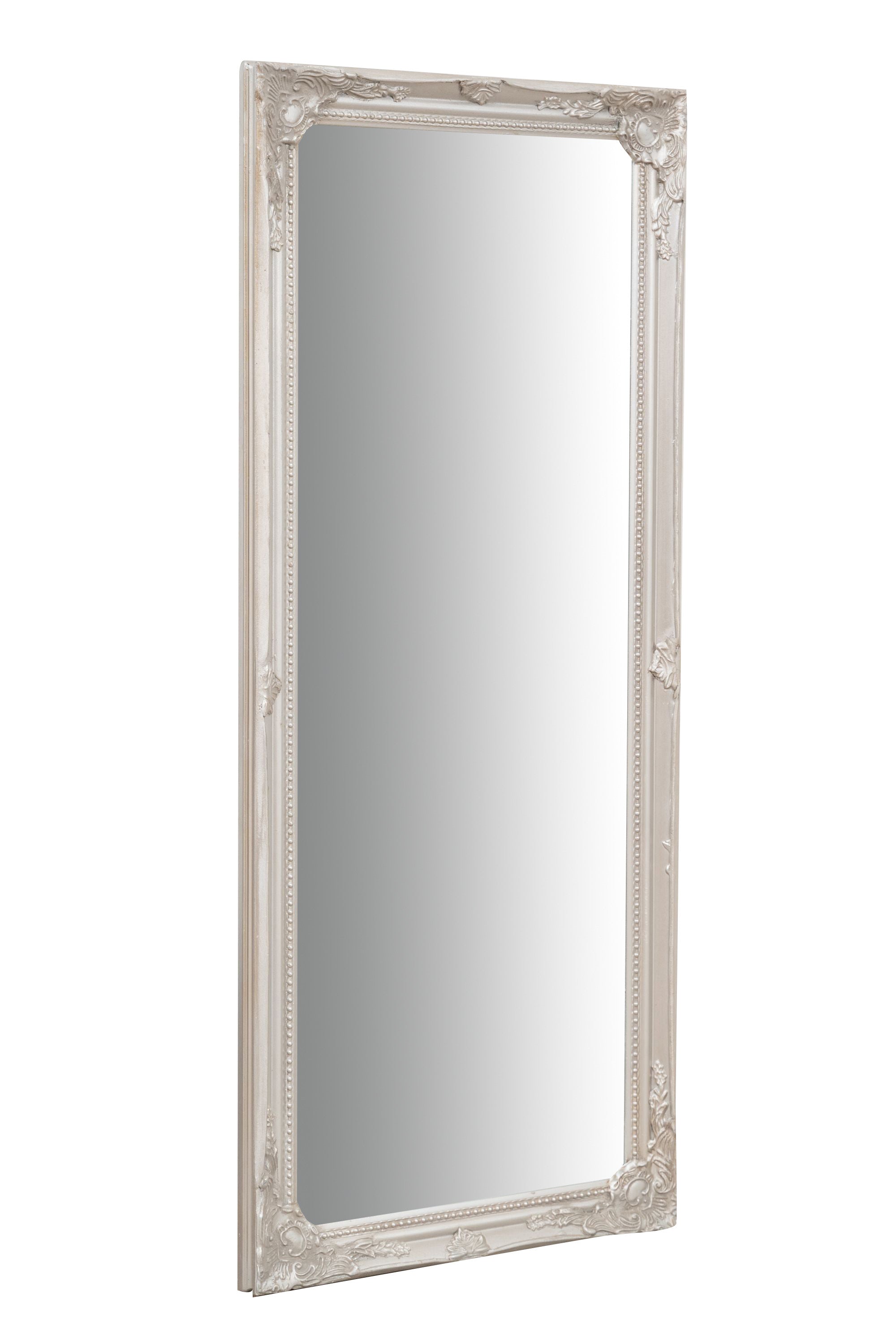 Biscottini Specchio Specchiera da parete e appendere verticale/orizzontale L35xPR4xH82 cm finitura argento anticato