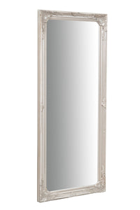 Biscottini Specchio Specchiera da parete e appendere verticale/orizzontale L35xPR4xH82 cm finitura argento anticato