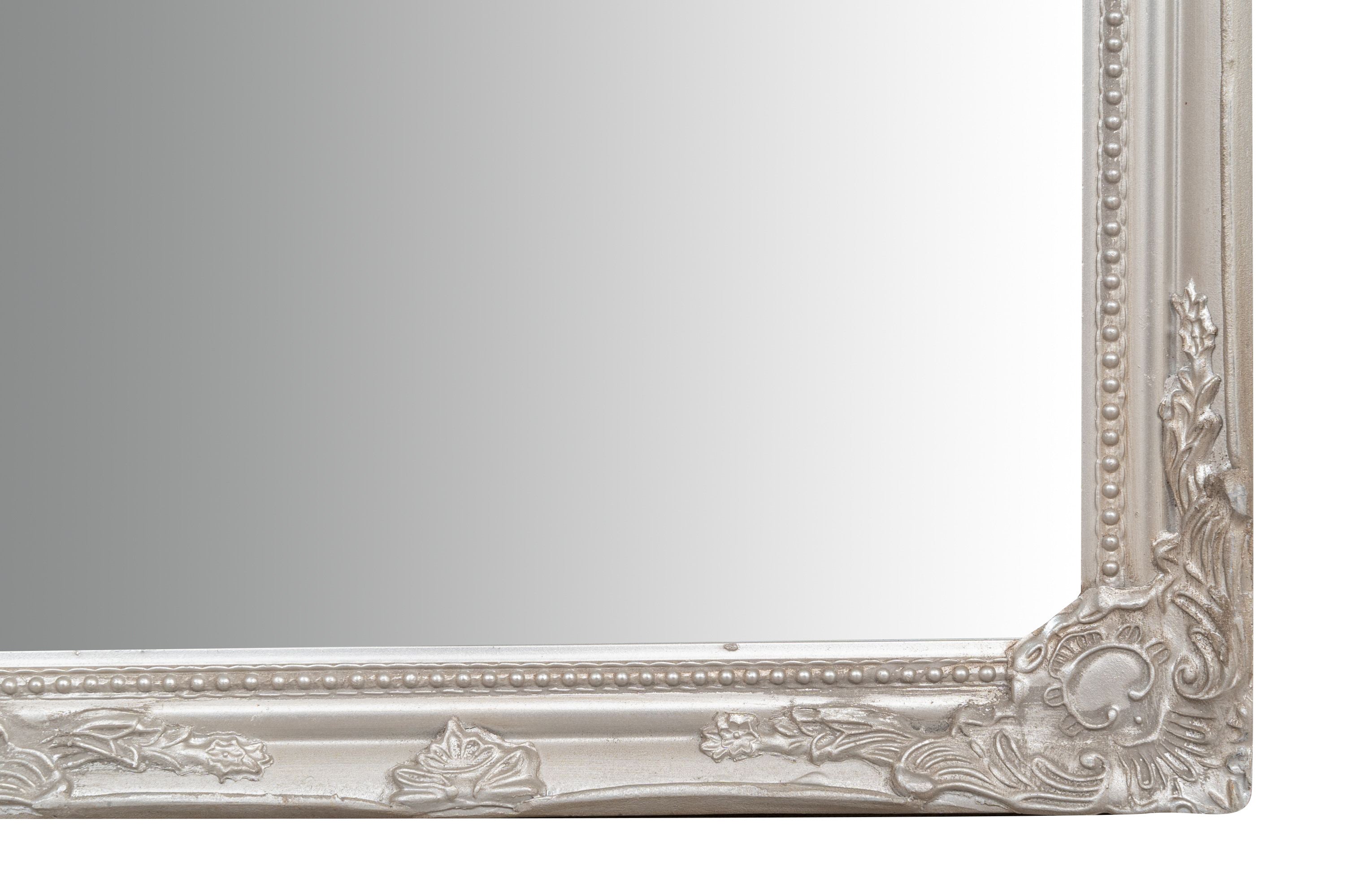 Biscottini Specchio Specchiera da parete e appendere verticale/orizzontale L35xPR4xH82 cm finitura argento anticato