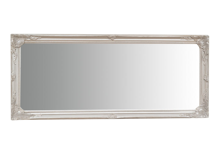 Biscottini Specchio Specchiera da parete e appendere verticale/orizzontale L35xPR4xH82 cm finitura argento anticato