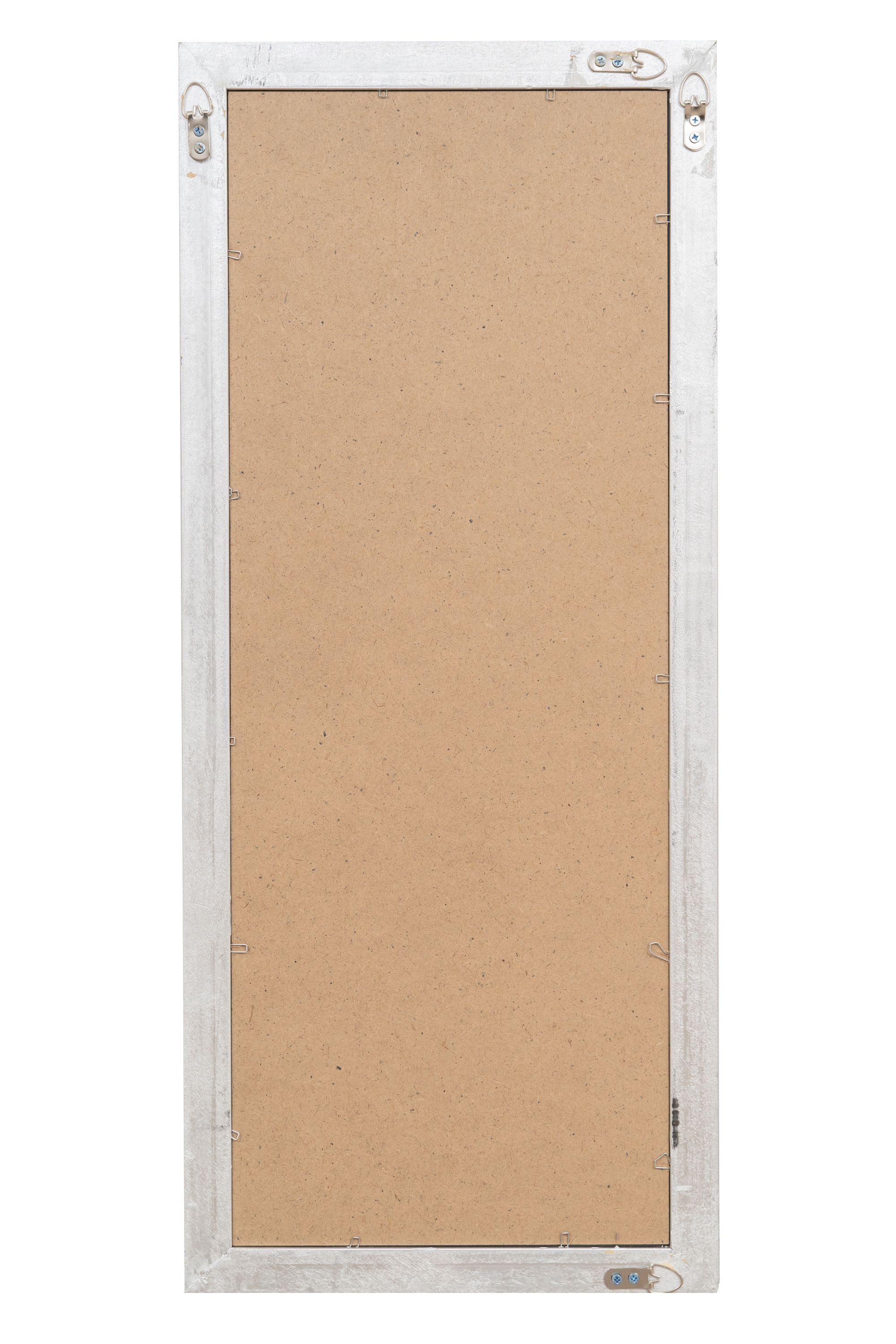 Biscottini Specchio Specchiera da parete e appendere verticale/orizzontale L35xPR4xH82 cm finitura argento anticato