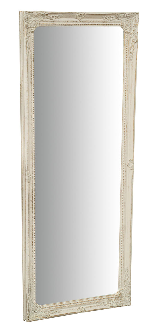 Biscottini Specchio Specchiera da parete e appendere verticale/orizzontale L35xPR4xH82 cm finitura bianco anticato