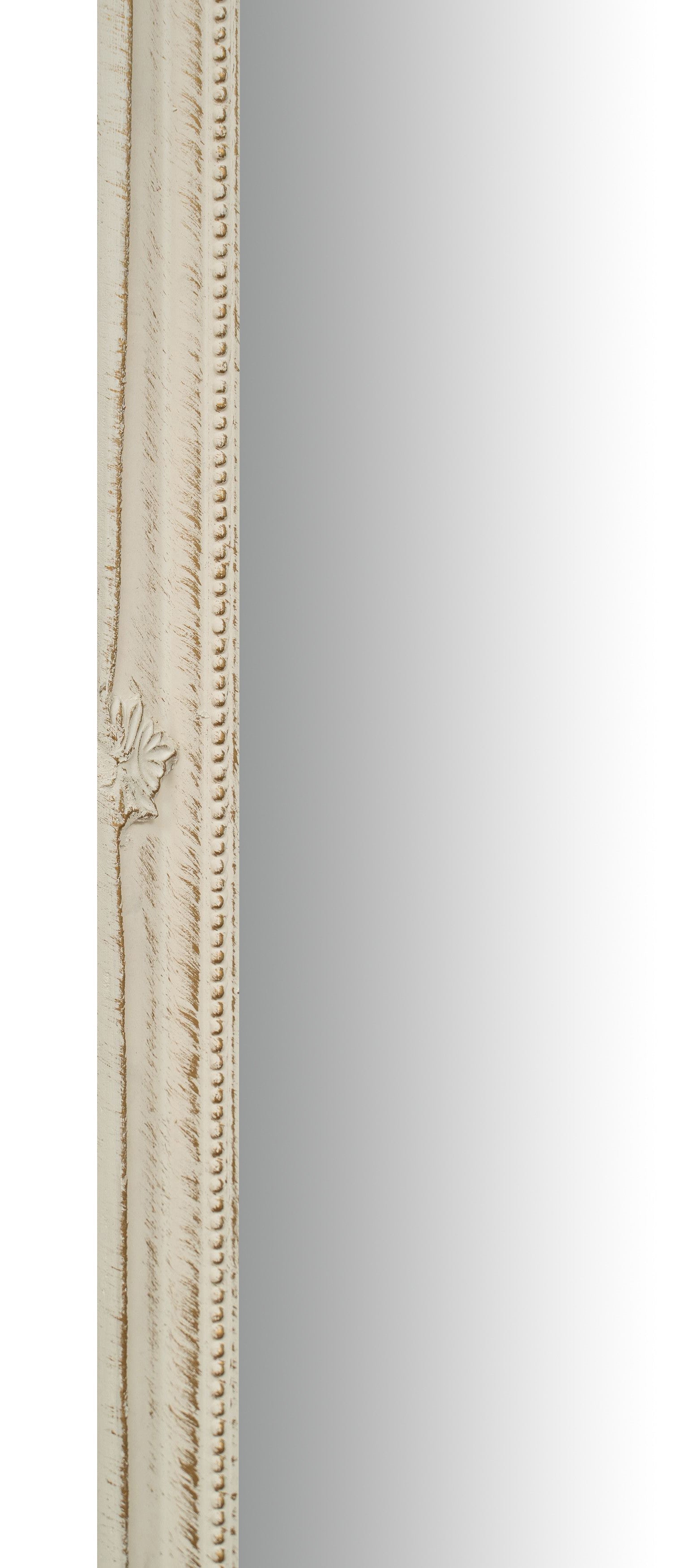 Biscottini Specchio Specchiera da parete e appendere verticale/orizzontale L35xPR4xH82 cm finitura bianco anticato
