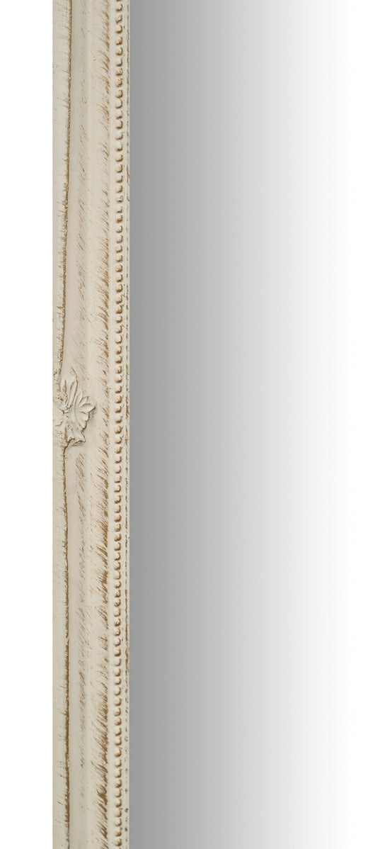 Biscottini Specchio Specchiera da parete e appendere verticale/orizzontale L35xPR4xH82 cm finitura bianco anticato