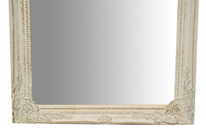Biscottini Specchio Specchiera da parete e appendere verticale/orizzontale L35xPR4xH82 cm finitura bianco anticato