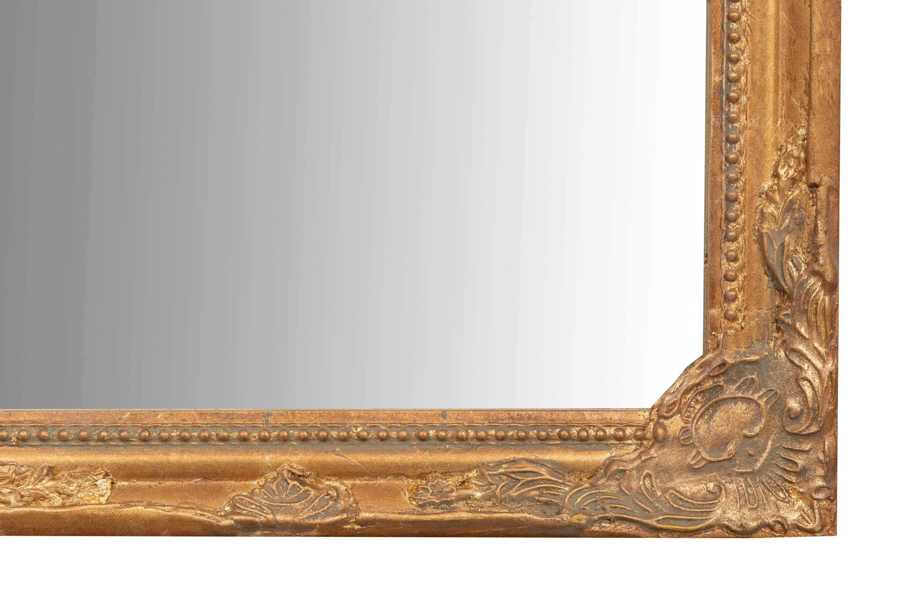 Biscottini Specchio Specchiera da parete e appendere verticale/orizzontale L35xPR4xH82 cm finitura foglia oro anticato