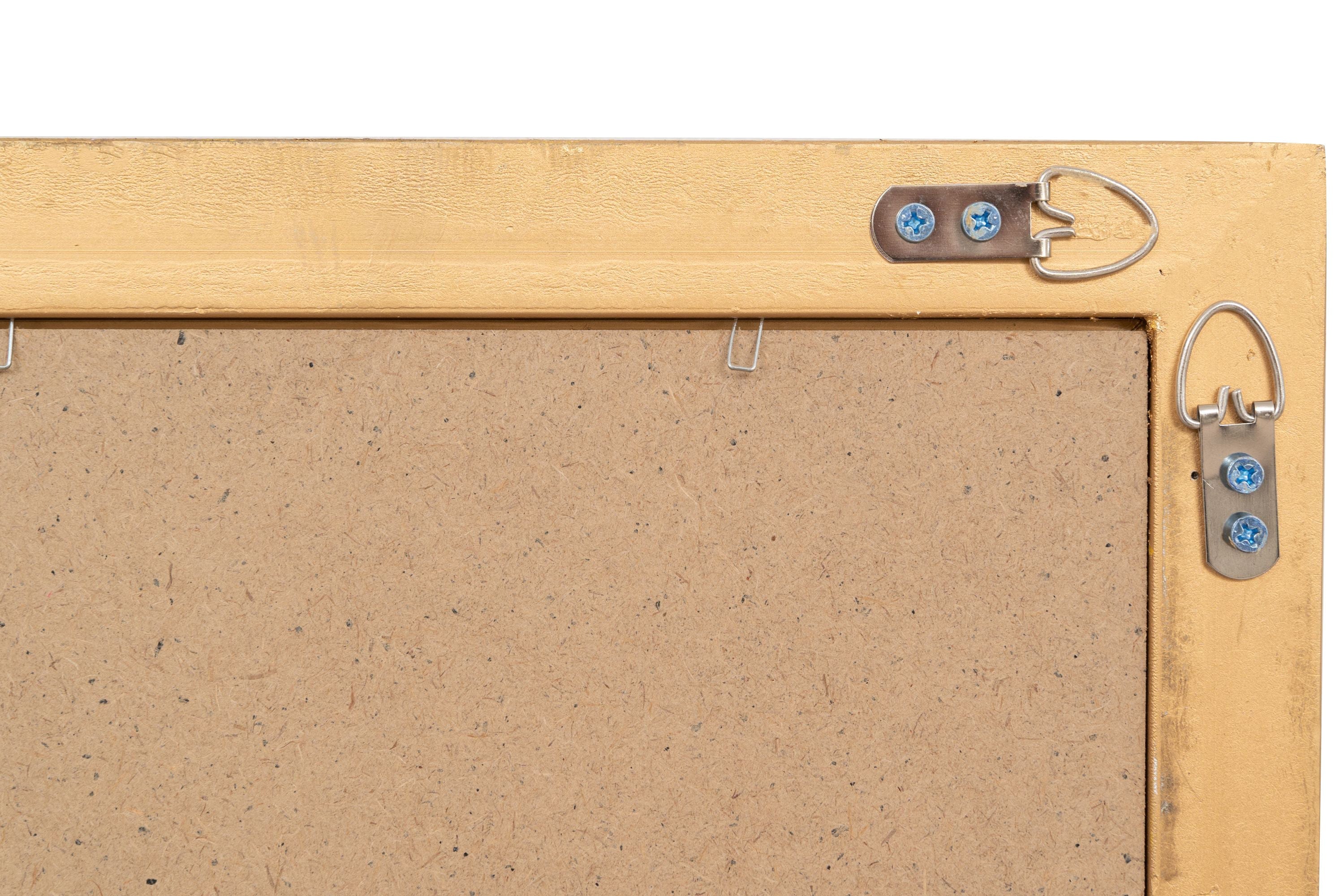 Biscottini Specchio Specchiera da parete e appendere verticale/orizzontale L35xPR4xH82 cm finitura foglia oro anticato