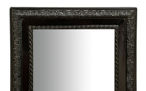 Biscottini Specchio Specchiera da parete e appendere verticale/orizzontale L35xPR4xH82 cm finitura nero lucido