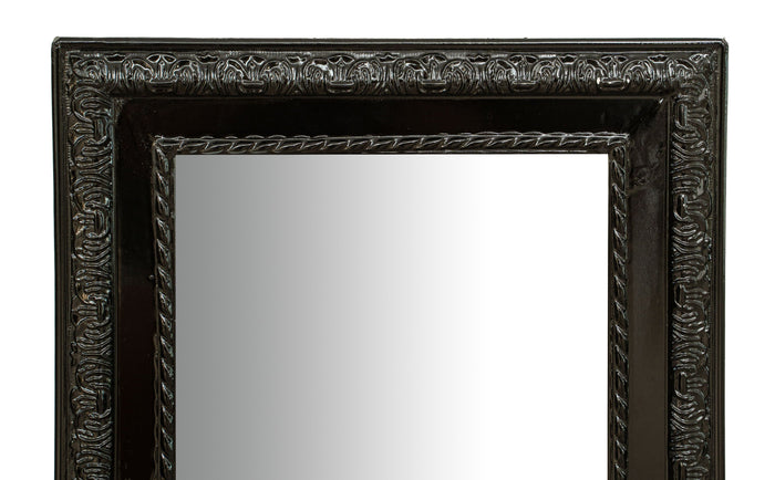 Biscottini Specchio Specchiera da parete e appendere verticale/orizzontale L35xPR4xH82 cm finitura nero lucido