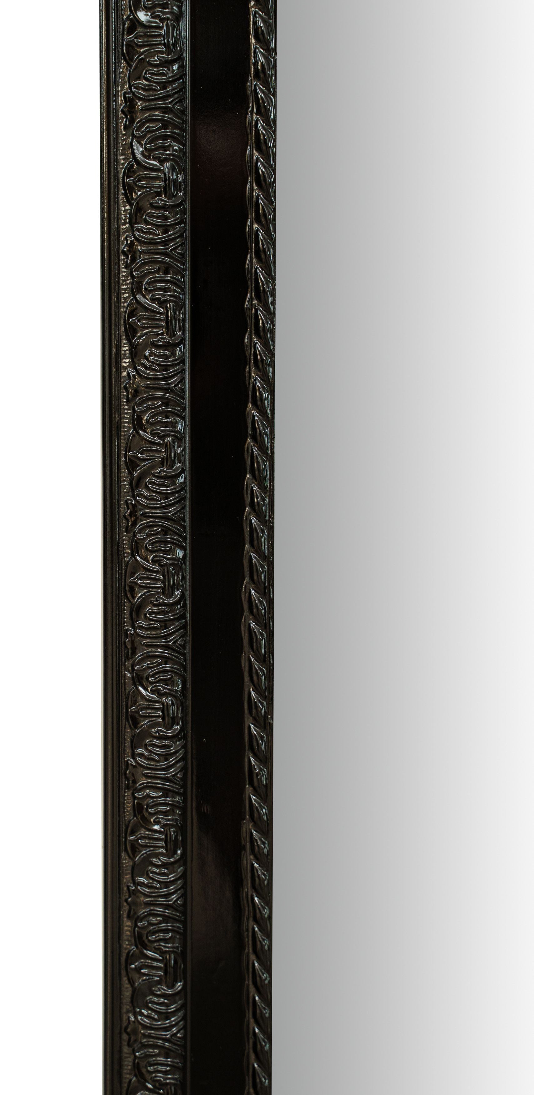 Biscottini Specchio Specchiera da parete e appendere verticale/orizzontale L35xPR4xH82 cm finitura nero lucido