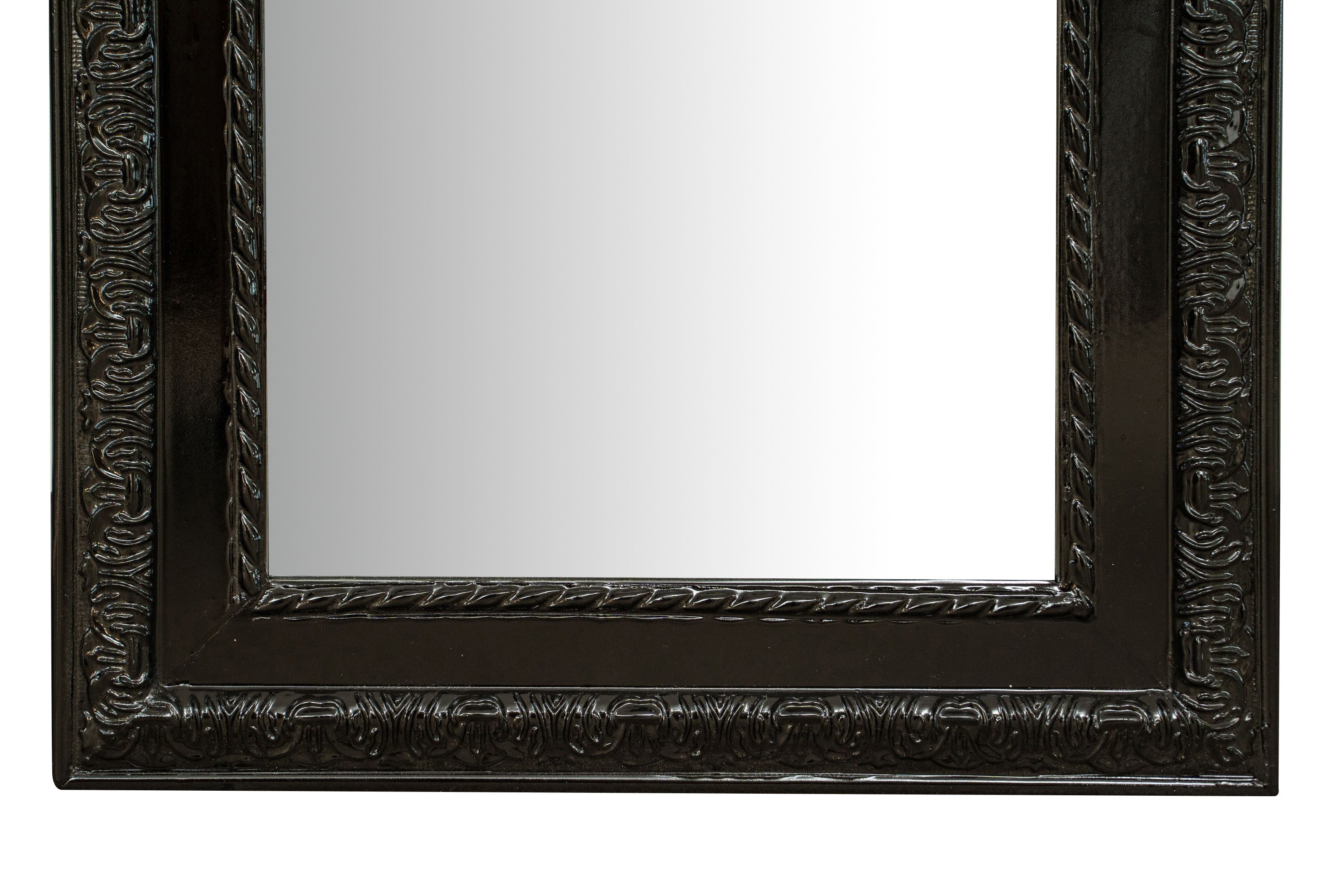 Biscottini Specchio Specchiera da parete e appendere verticale/orizzontale L35xPR4xH82 cm finitura nero lucido