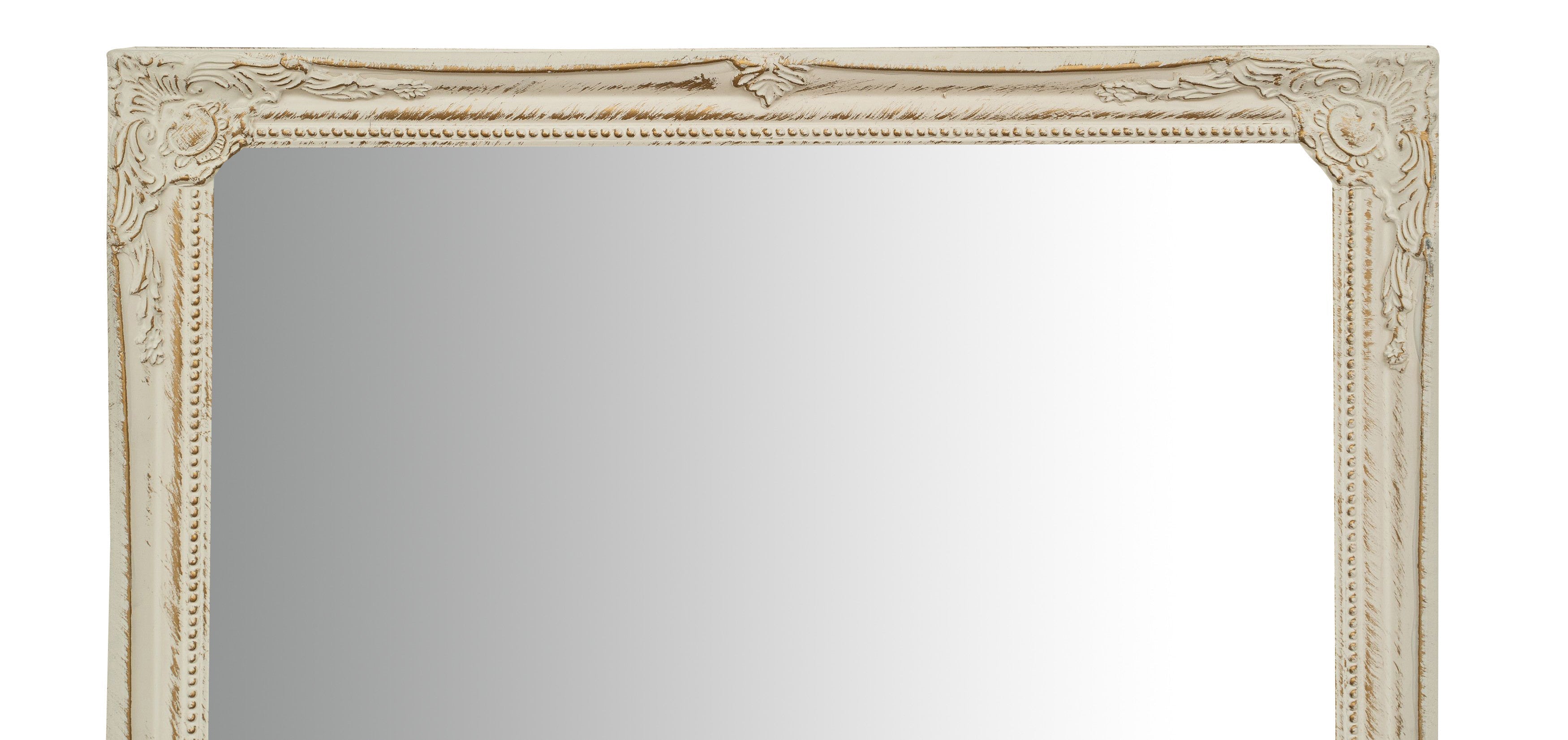 Biscottini Specchio Specchiera da parete e appendere verticale/orizzontale L50xPR4xH140 cm finitura bianco anticato