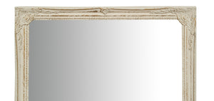 Biscottini Specchio Specchiera da parete e appendere verticale/orizzontale L50xPR4xH140 cm finitura bianco anticato