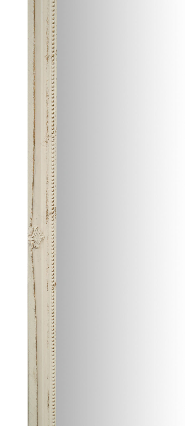 Biscottini Specchio Specchiera da parete e appendere verticale/orizzontale L50xPR4xH140 cm finitura bianco anticato