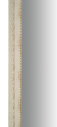 Biscottini Specchio Specchiera da parete e appendere verticale/orizzontale L50xPR4xH140 cm finitura bianco anticato