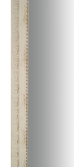 Biscottini Specchio Specchiera da parete e appendere verticale/orizzontale L50xPR4xH140 cm finitura bianco anticato