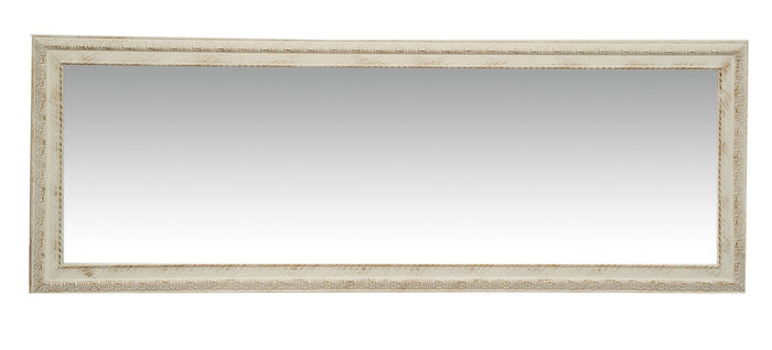 Biscottini Specchio Specchiera da parete e appendere verticale/orizzontale L50xPR4xH140 cm finitura bianco anticato