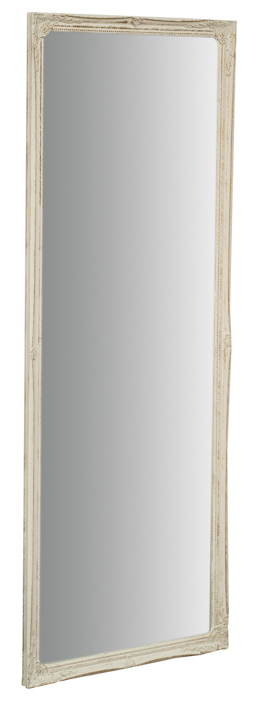 Biscottini Specchio Specchiera da parete e appendere verticale/orizzontale L50xPR4xH140 cm finitura bianco anticato