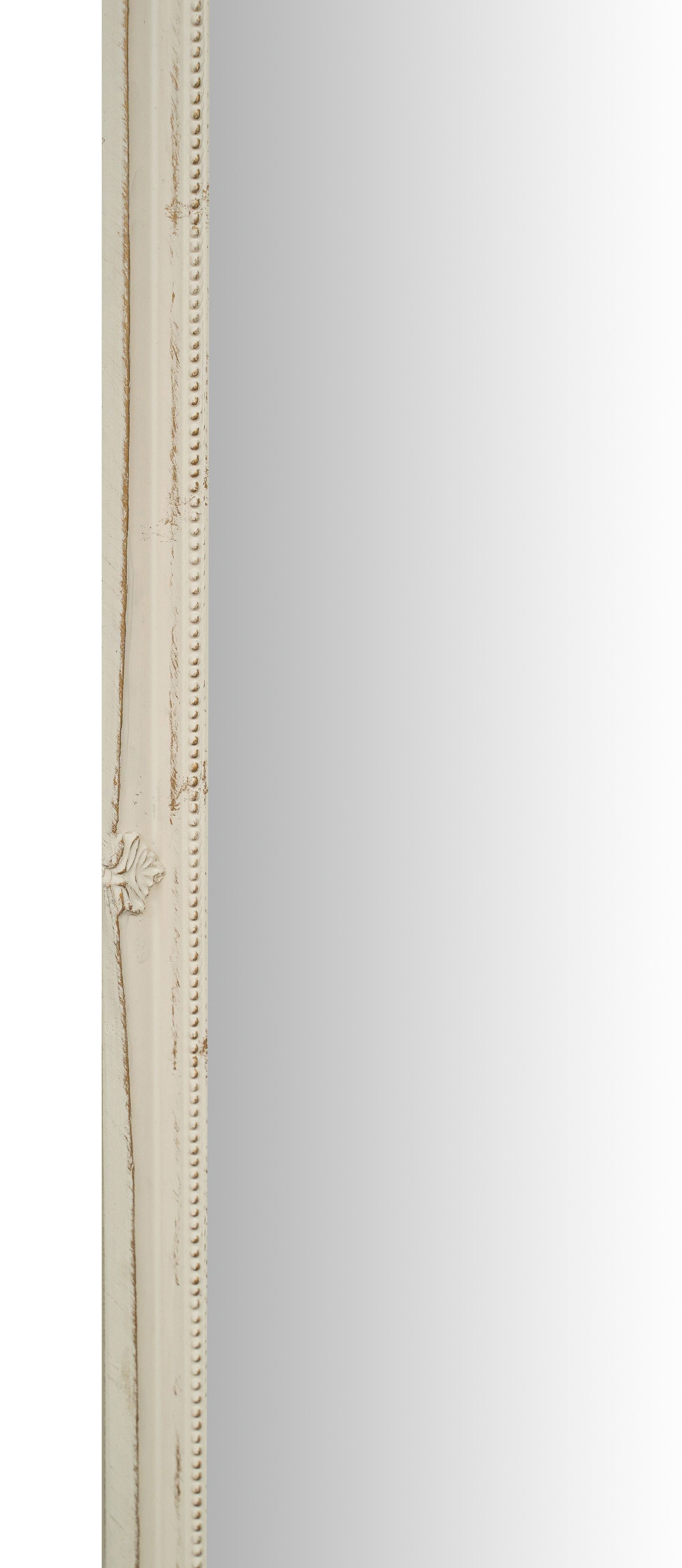 Biscottini Specchio Specchiera da parete e appendere verticale/orizzontale L50xPR4xH140 cm finitura bianco anticato