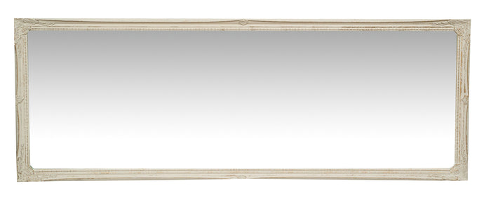 Biscottini Specchio Specchiera da parete e appendere verticale/orizzontale L50xPR4xH140 cm finitura bianco anticato