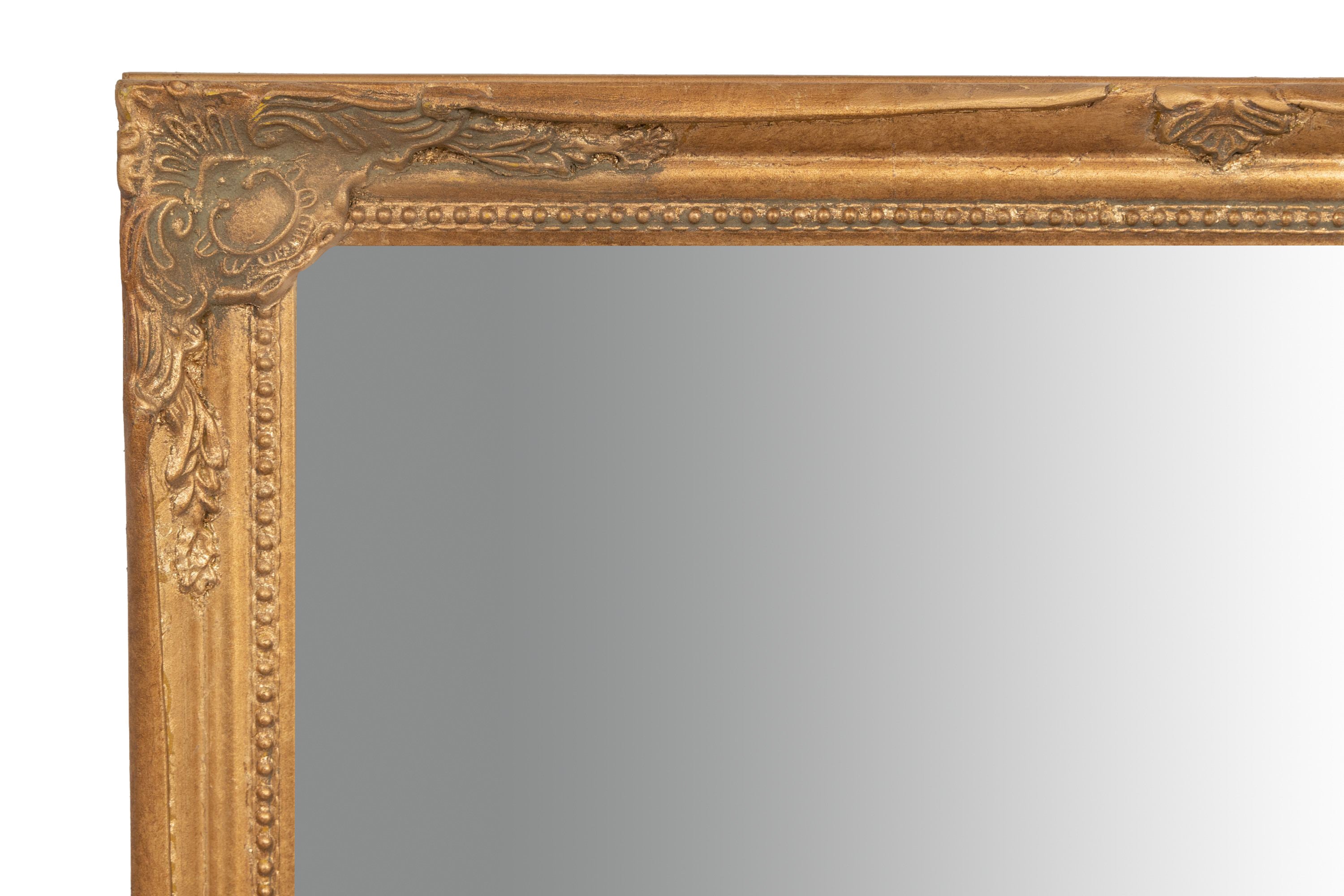 Biscottini Specchio Specchiera da parete e appendere verticale/orizzontale L50xPR4xH140 cm finitura foglia oro anticato