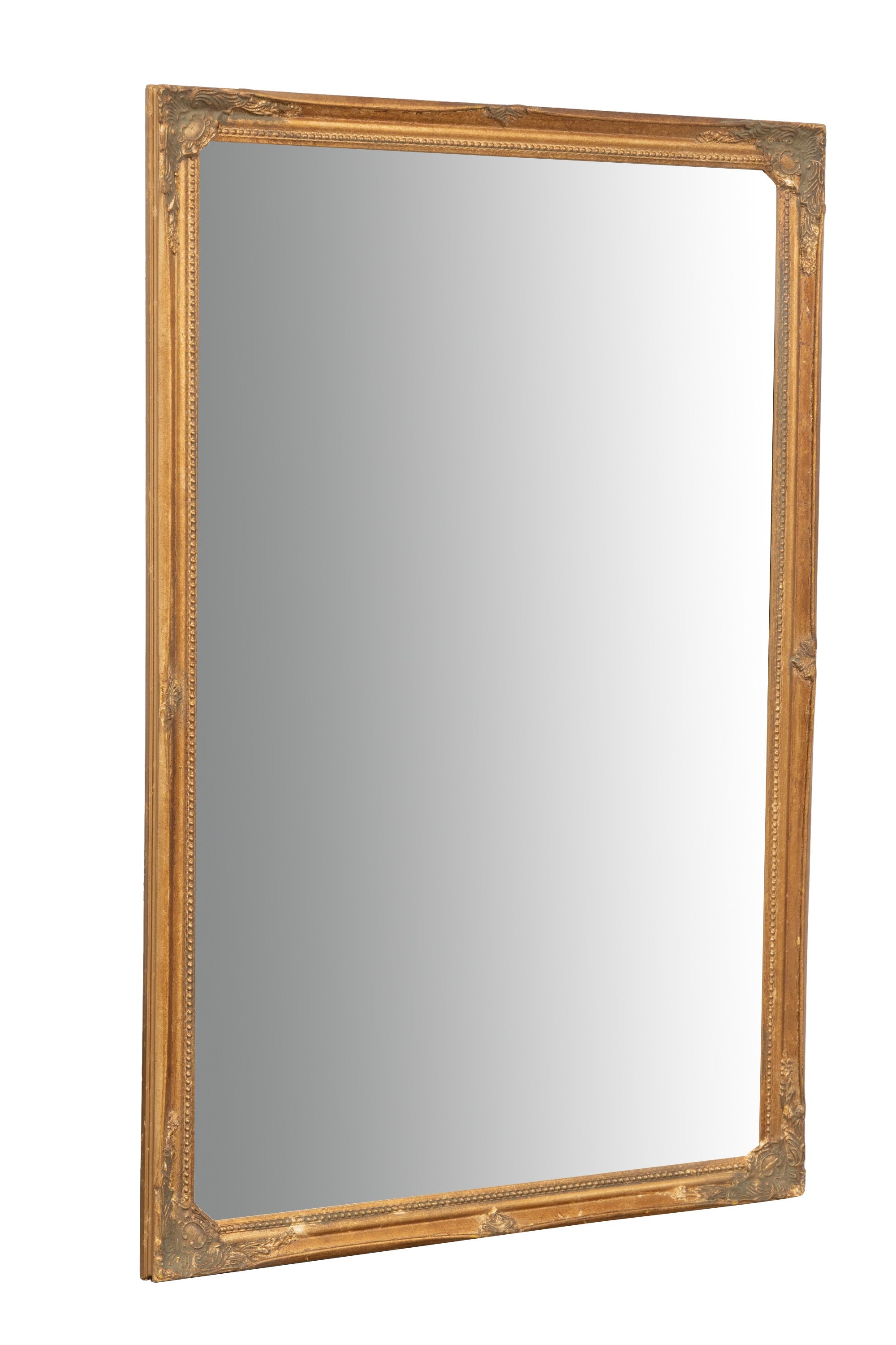 Biscottini Specchio Specchiera da parete e appendere verticale/orizzontale L60xPR4xH90 cm finitura foglia oro anticato