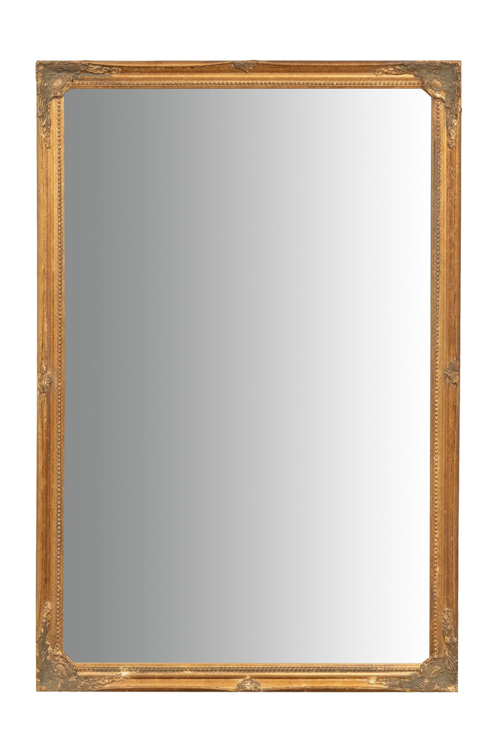 Biscottini Specchio Specchiera da parete e appendere verticale/orizzontale L60xPR4xH90 cm finitura foglia oro anticato