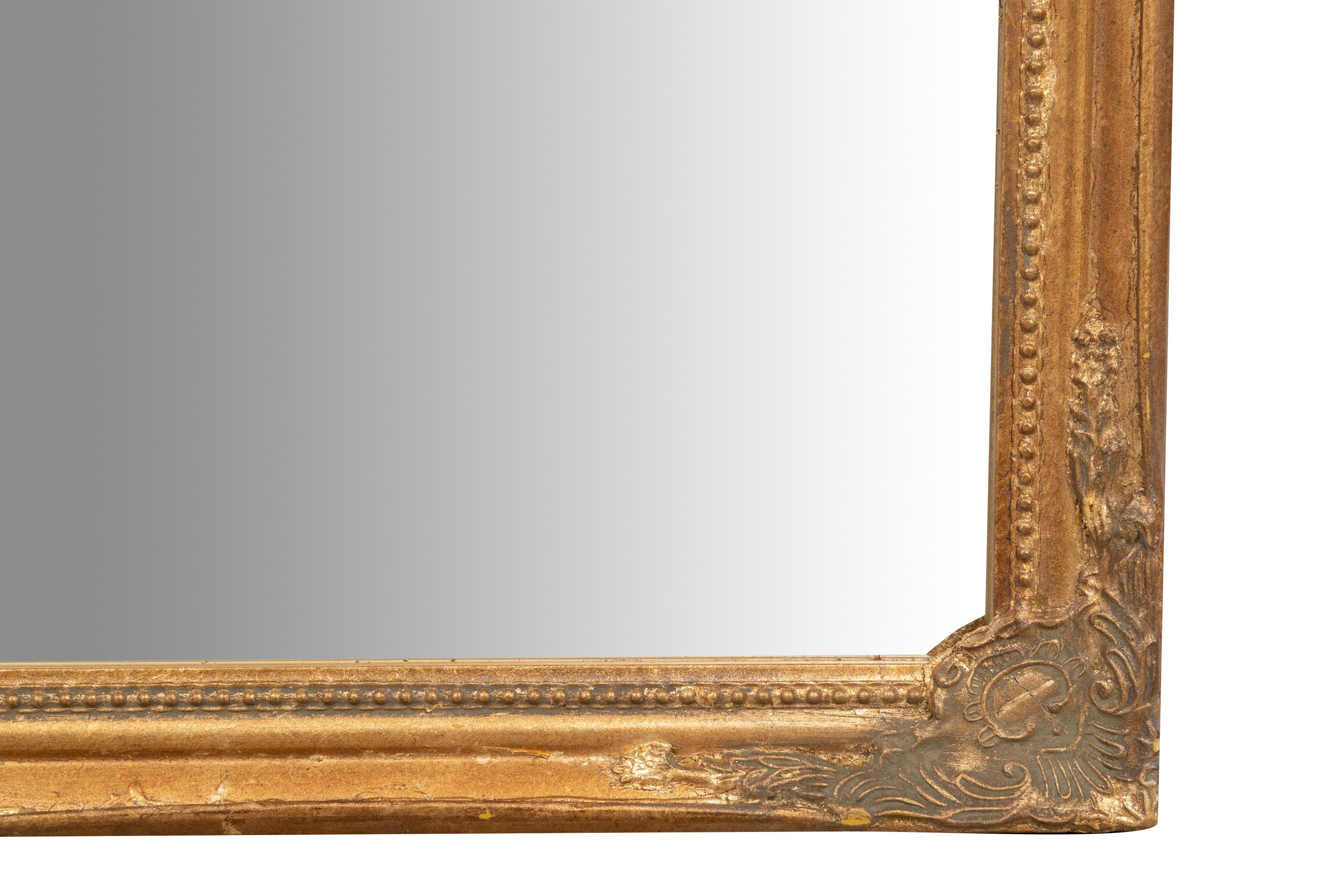 Biscottini Specchio Specchiera da parete e appendere verticale/orizzontale L60xPR4xH90 cm finitura foglia oro anticato