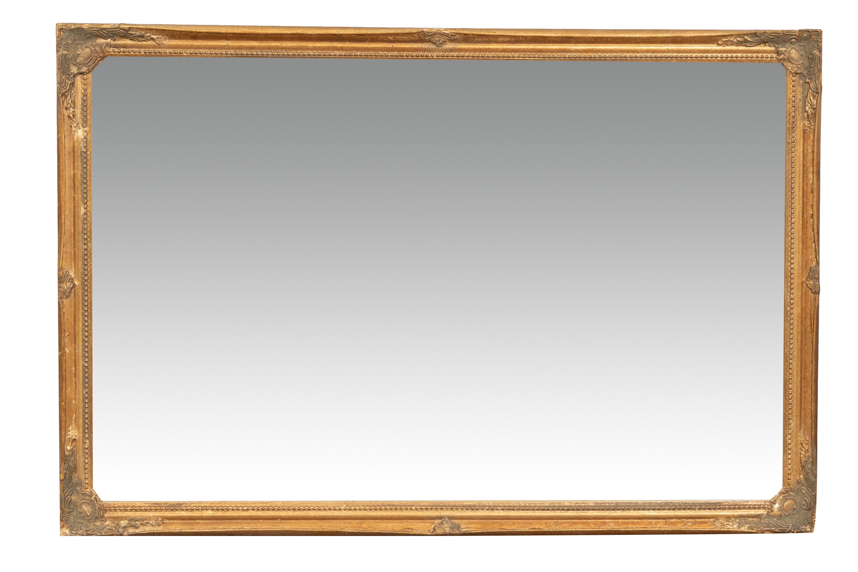 Biscottini Specchio Specchiera da parete e appendere verticale/orizzontale L60xPR4xH90 cm finitura foglia oro anticato