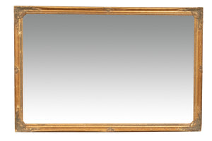 Biscottini Specchio Specchiera da parete e appendere verticale/orizzontale L60xPR4xH90 cm finitura foglia oro anticato