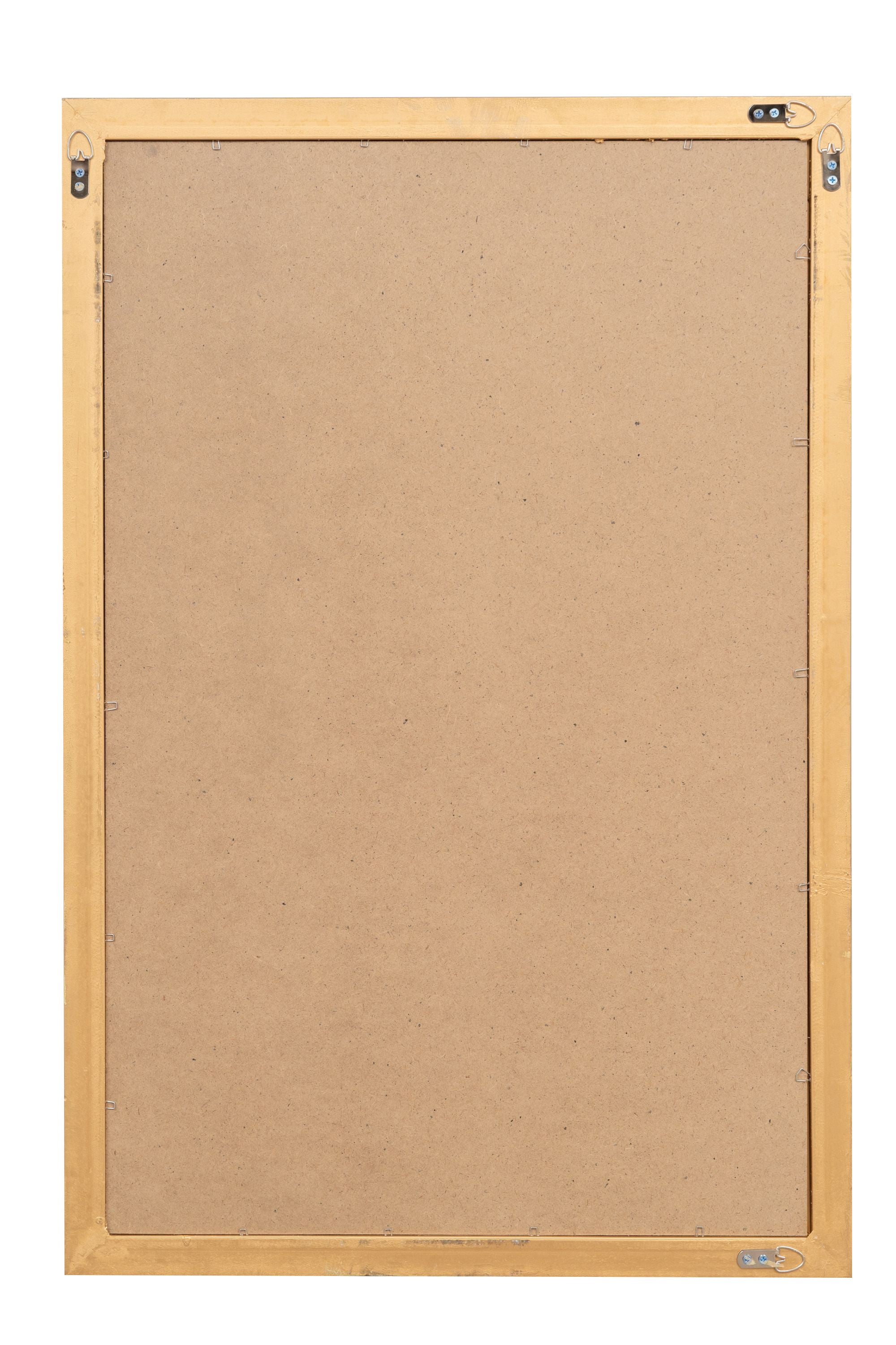 Biscottini Specchio Specchiera da parete e appendere verticale/orizzontale L60xPR4xH90 cm finitura foglia oro anticato